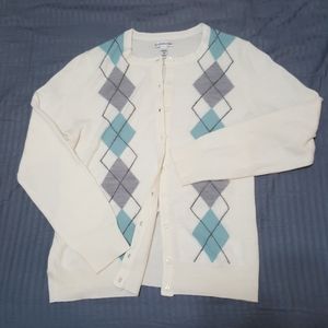 Croft&Barrow size petite small Argyle  cardigan
